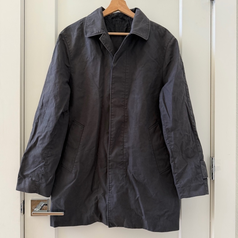 Cerruti 1881 Men Black Nylon Jacket Coat Button Pockets Outwear VTG